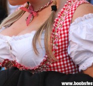 round boobs in a cute red dirndl